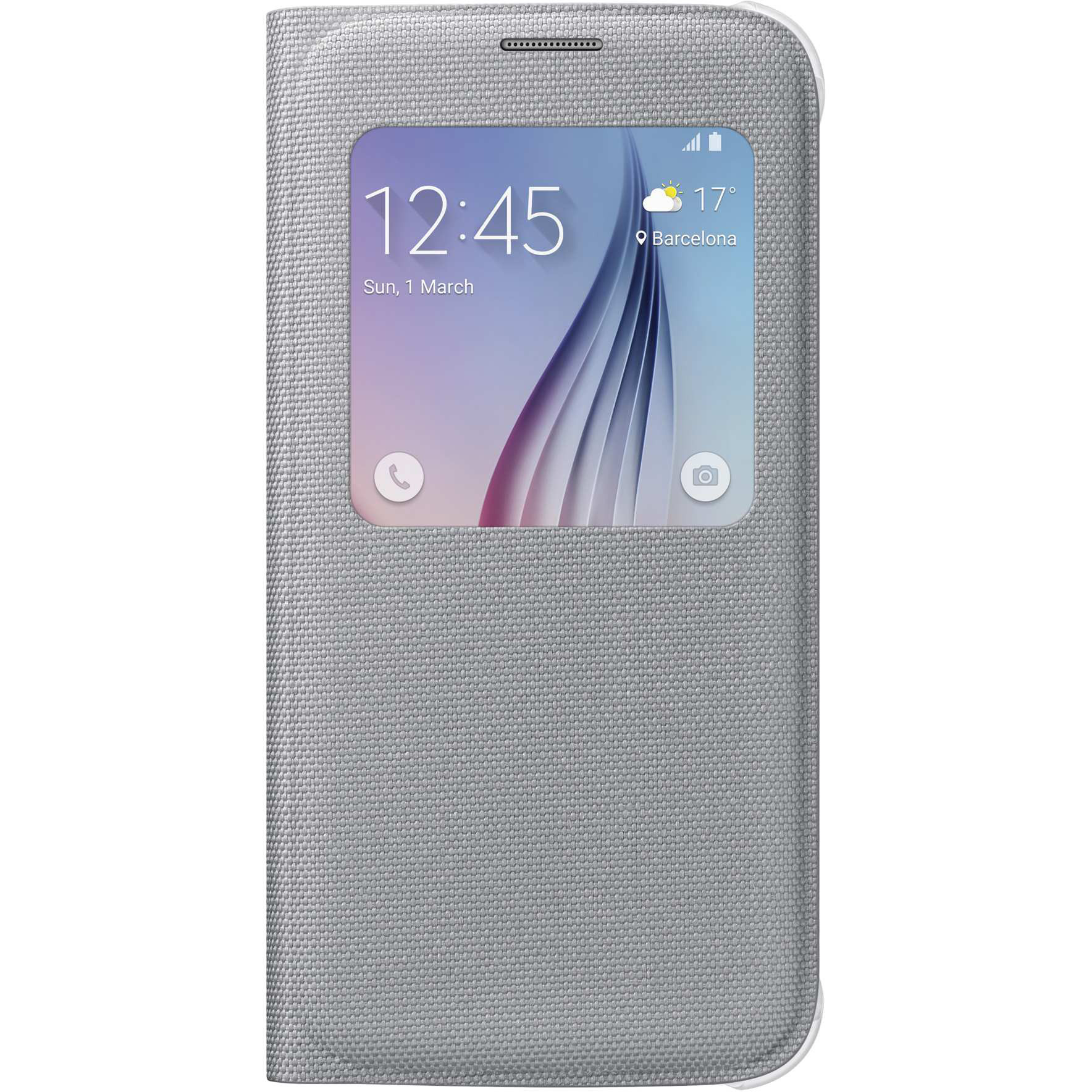  Husa S-View Cover Samsung pentru Galaxy S6, Argintiu 