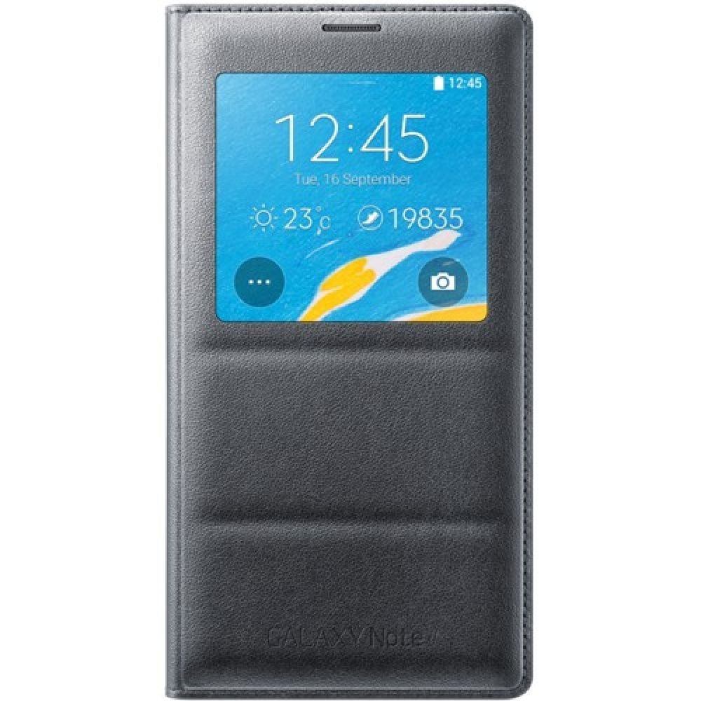  Husa S-View Samsung EF-CN910BCEGWW pentru Galaxy Note 4, Negru 