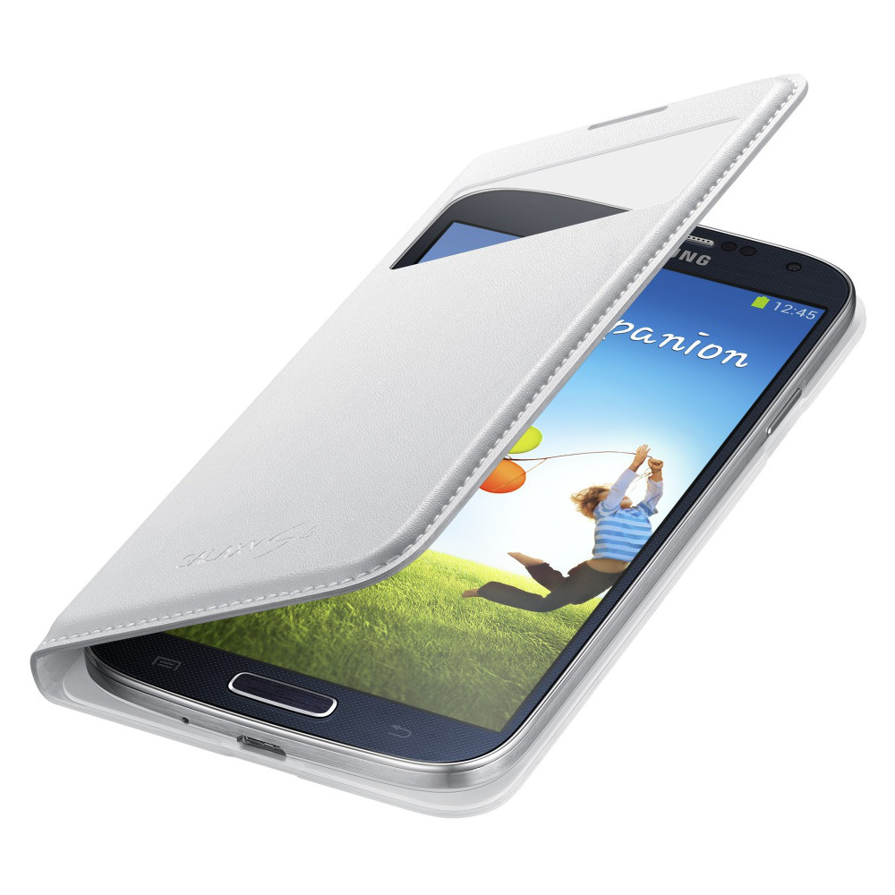  Husa S-View Samsung pentru Galaxy S4, Alb 