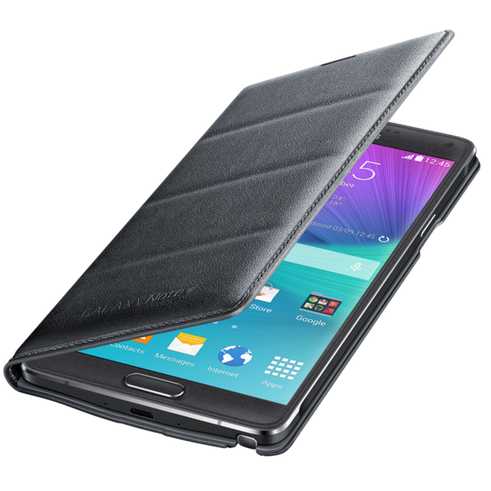  Husa Flip Cover Samsung pentru Galaxy Note 4, Negru 