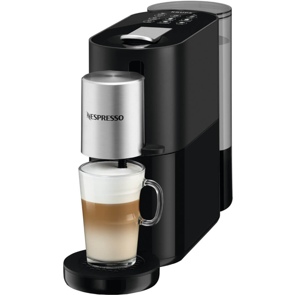 Espressor cu capsule Nespresso Krups Atelier XN890831, 1500 W, 1 L, 19 bar, Dispozitiv spumare lapte, Sistem One-Touch, Negru
