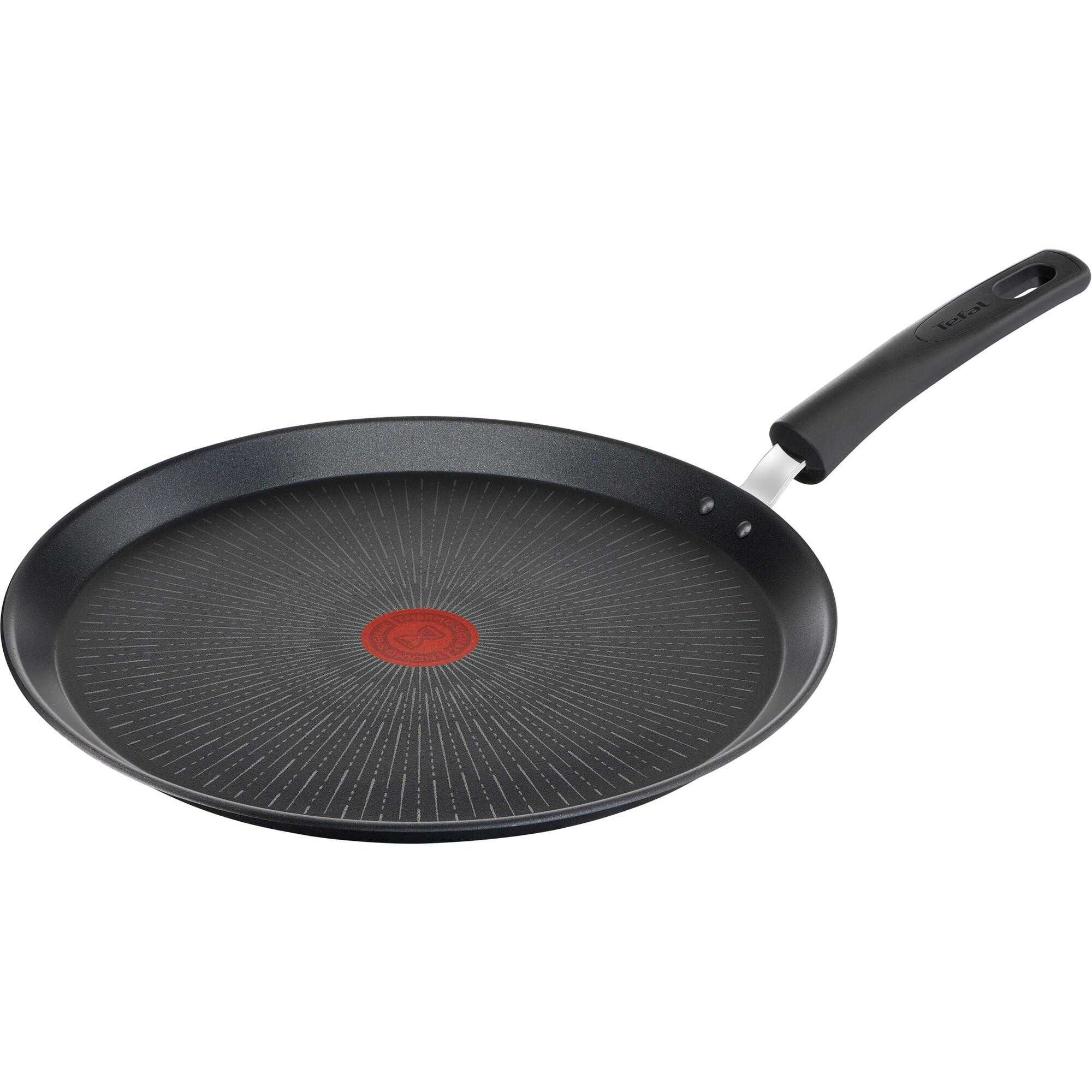 Tigaie clatite, cu maner, Tefal Unlimited G2553872, 25 cm, indicator Thermo Signal, inductie