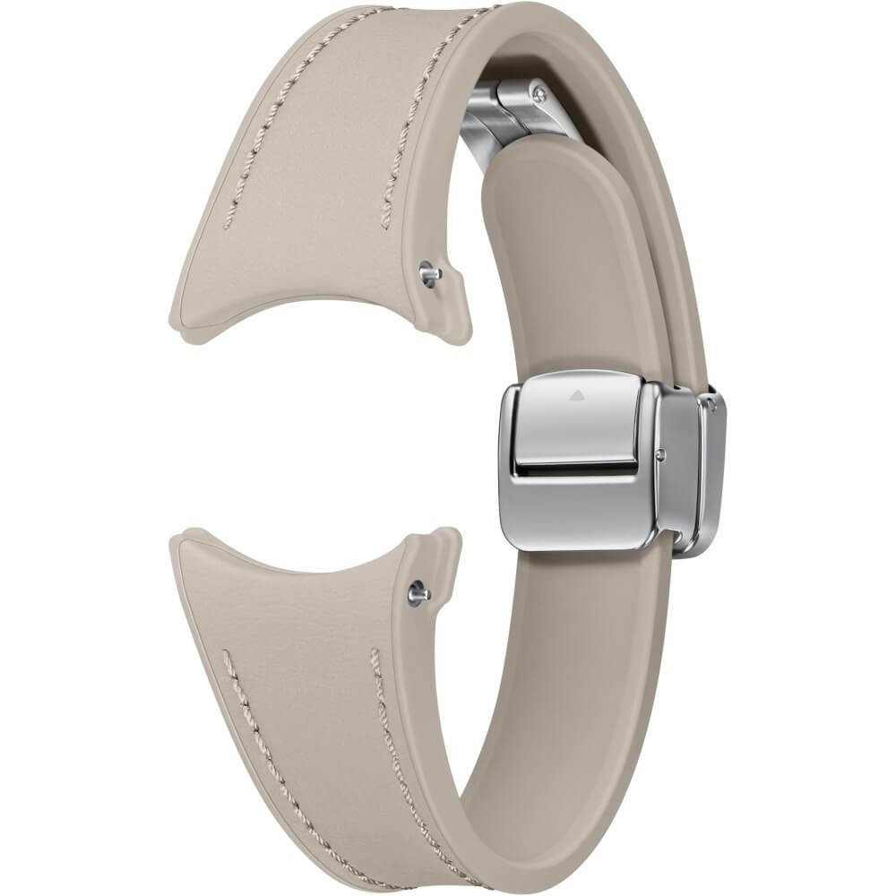 Galaxy Watch D-buckle Hybrid Leather Band Pentru Samsung Galaxy Watch6, 20 Mm, Slim, S/m, Etoupe