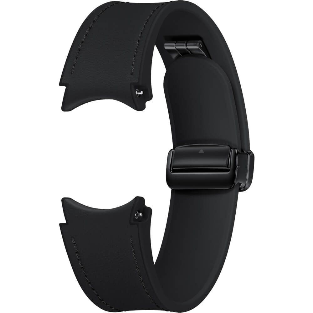  Galaxy Watch D-Buckle Hybrid Leather Band pentru Samsung Galaxy Watch6, 20 mm, Normal, S/M, Negru 