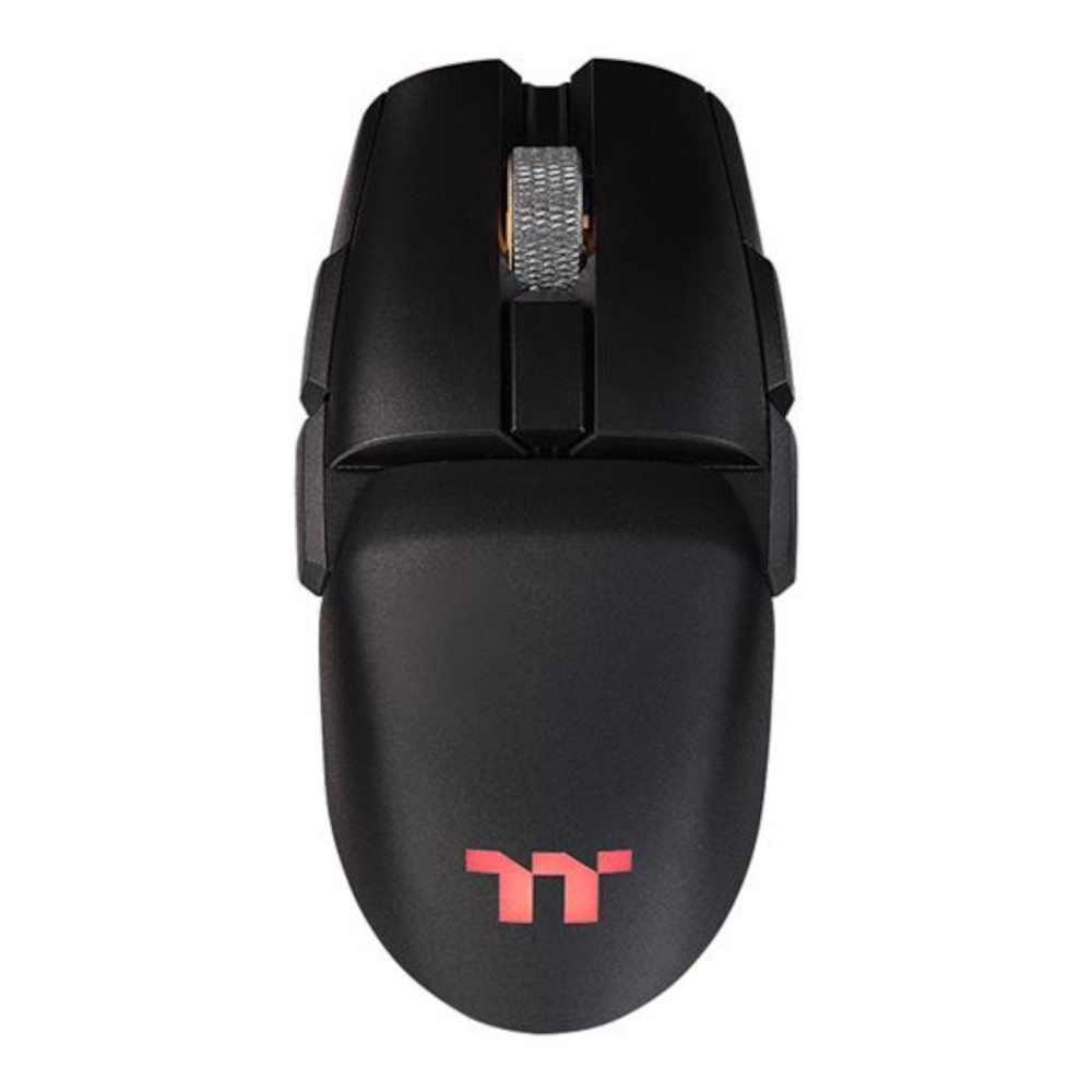  Mouse gaming wireless si bluetooth Thermaltake Premium Argent M5, 16000 DPI, Iluminare RGB, Negru 