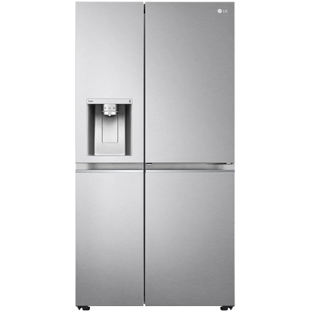 Side by Side LG GSJV91BSAE, No Frost, 635 l, Door Cooling, LINEARCooling, UVnano, FRESHBalancer, LG ThinQ, Dozator apa, H 179 cm, Argintiu, Clasa E