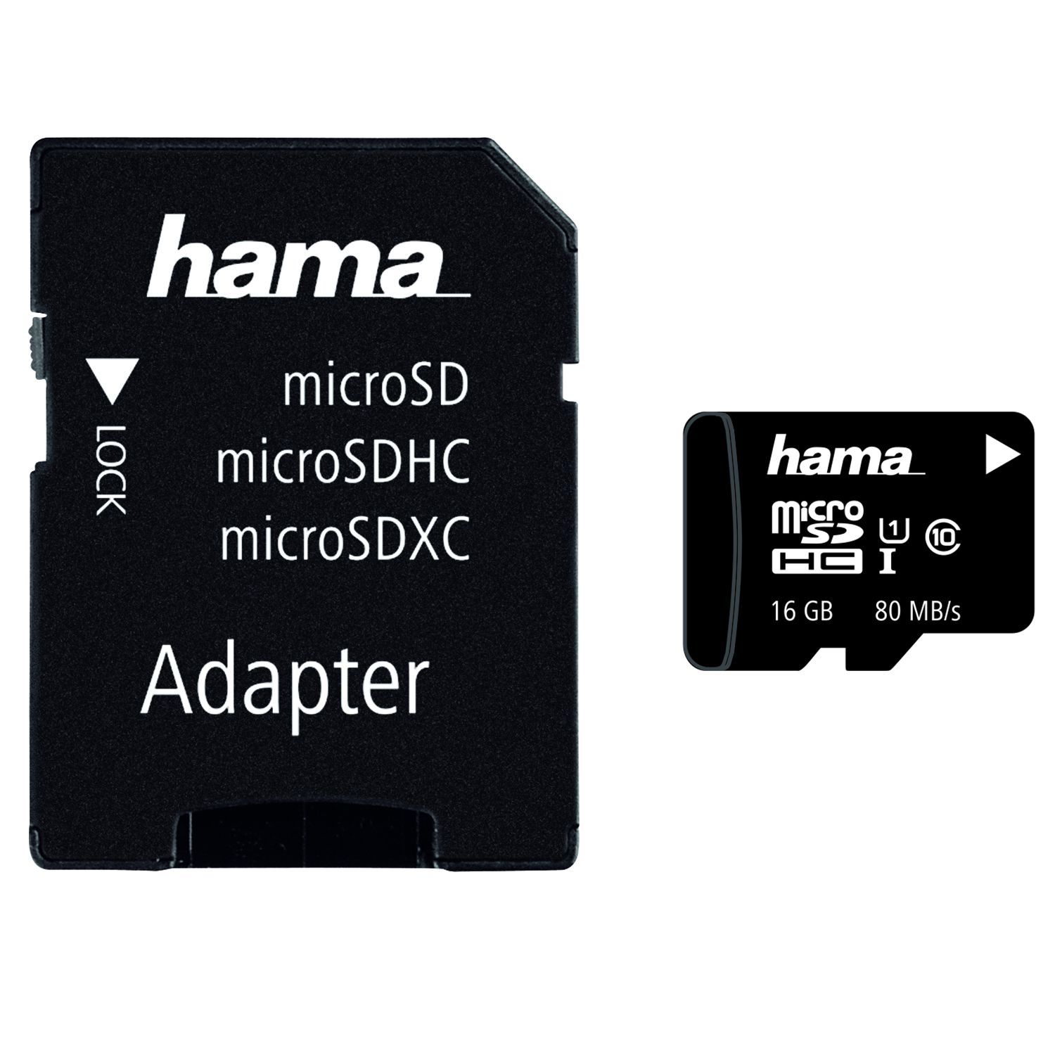 Card de memorie Hama 124150 MicroSDHC, 16GB, Clasa 10 + Adaptor