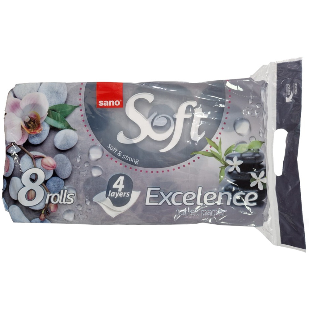 Hartie Igienica Sano Soft Excelence, 4 straturi, 8 role