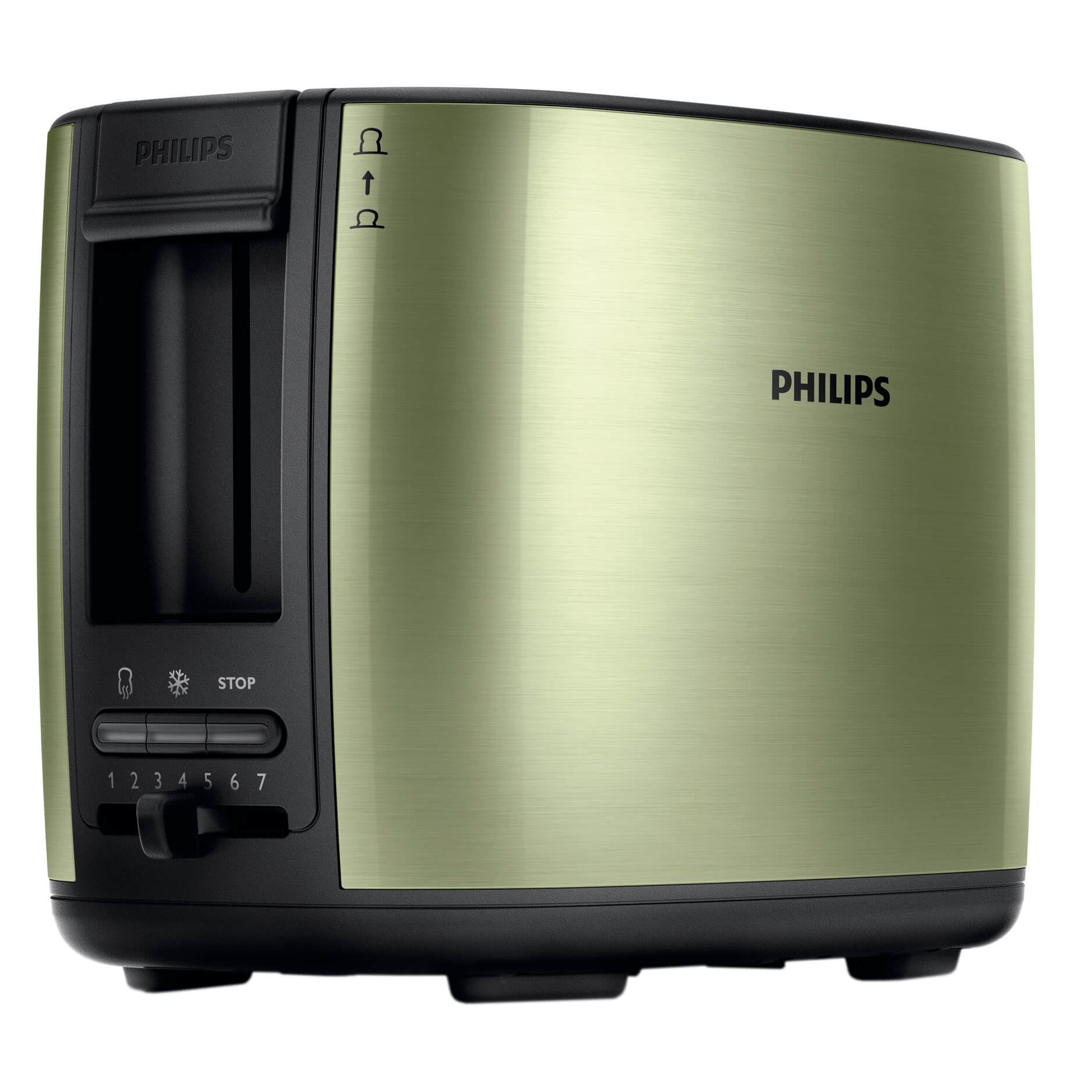  Prajitor de paine Philips HD2628/10, 950 W, 2 felii de paine, Negru/Verde 