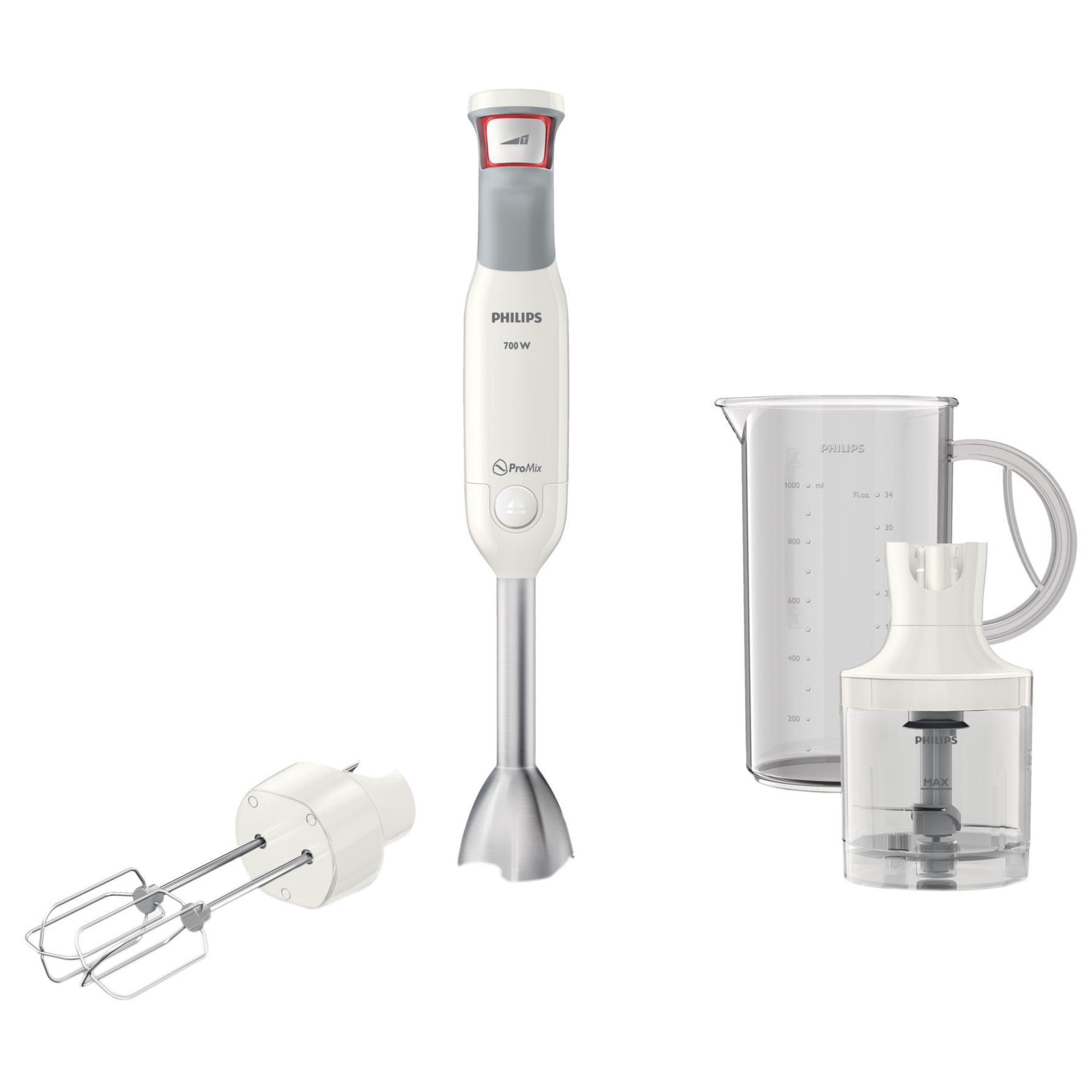  Mixer vertical Philips Avance Collection ProMix HR1646/00, 700 W, Speed Touch +Turbo, 1.2 L, Tel dublu, Alb 