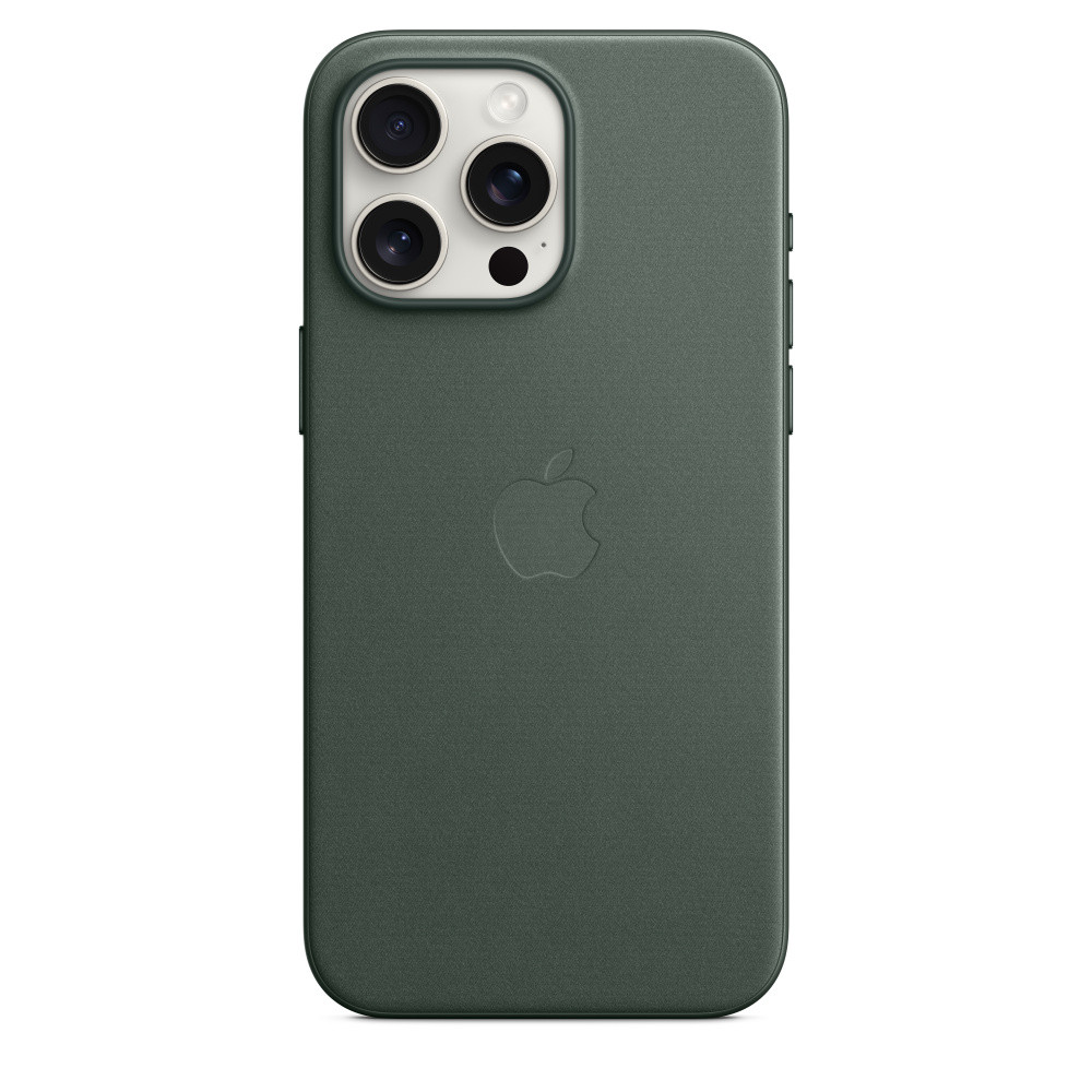 Husa de protectie Apple FineWoven Case cu MagSafe pentru iPhone 15 Pro Max, Evergreen