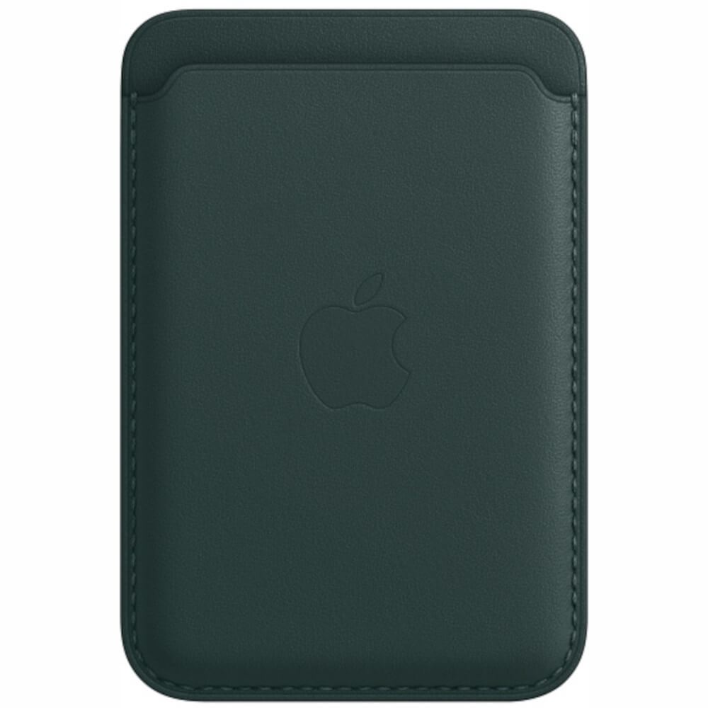 Husa de protectie Apple Leather Wallet MagSafe pentru iPhone, Forest Green