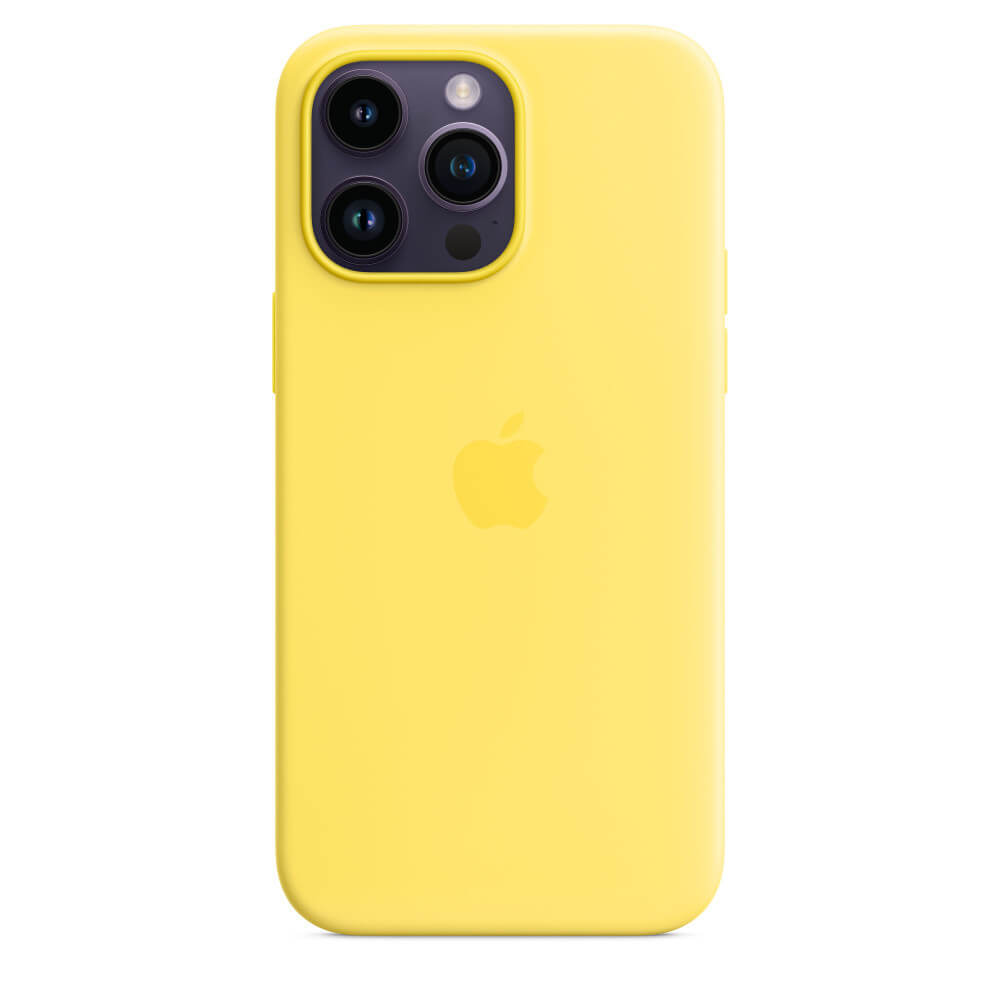 Husa de protectie Apple Silicone Case with MagSafe pentru iPhone 14 Pro Max, Canary Yellow