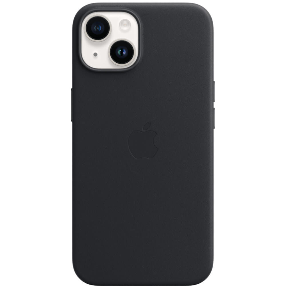 Husa de protectie Apple Leather Case with MagSafe pentru iPhone 14, Midnight