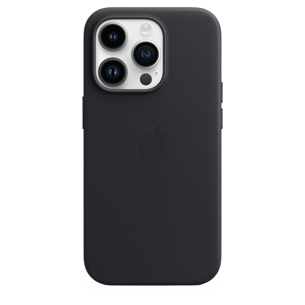 Husa de protectie Apple Leather Case with MagSafe pentru iPhone 14 Pro, Midnight