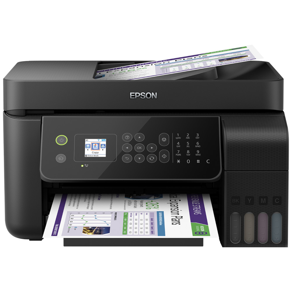  Multifunctional inkjet color Epson L5190 All-in-One, A4, Wi-Fi, ADF, Retea, Fax, Negru 