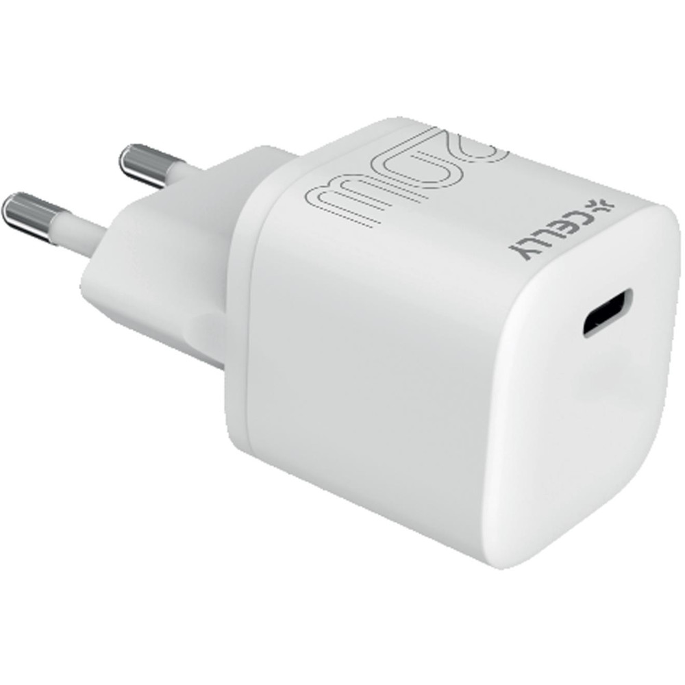 Incarcator Celly PowerDelivery, Apple, 20W, USB-C, Alb
