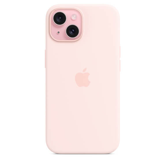 Husa de protectie Apple Silicone Case cu MagSafe pentru iPhone 15 Plus, Light Pink