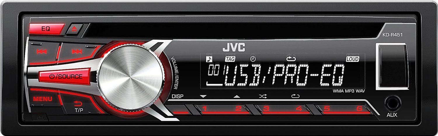  Radio CD auto JVC KD-R451, 4x50 W, USB, AUX 