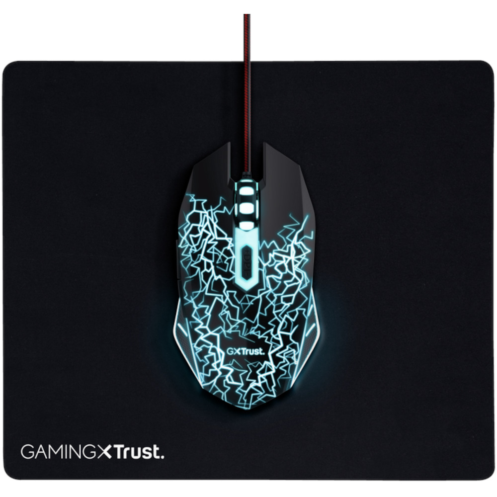 Kit gaming mouse si mousepad Trust 24752, Negru