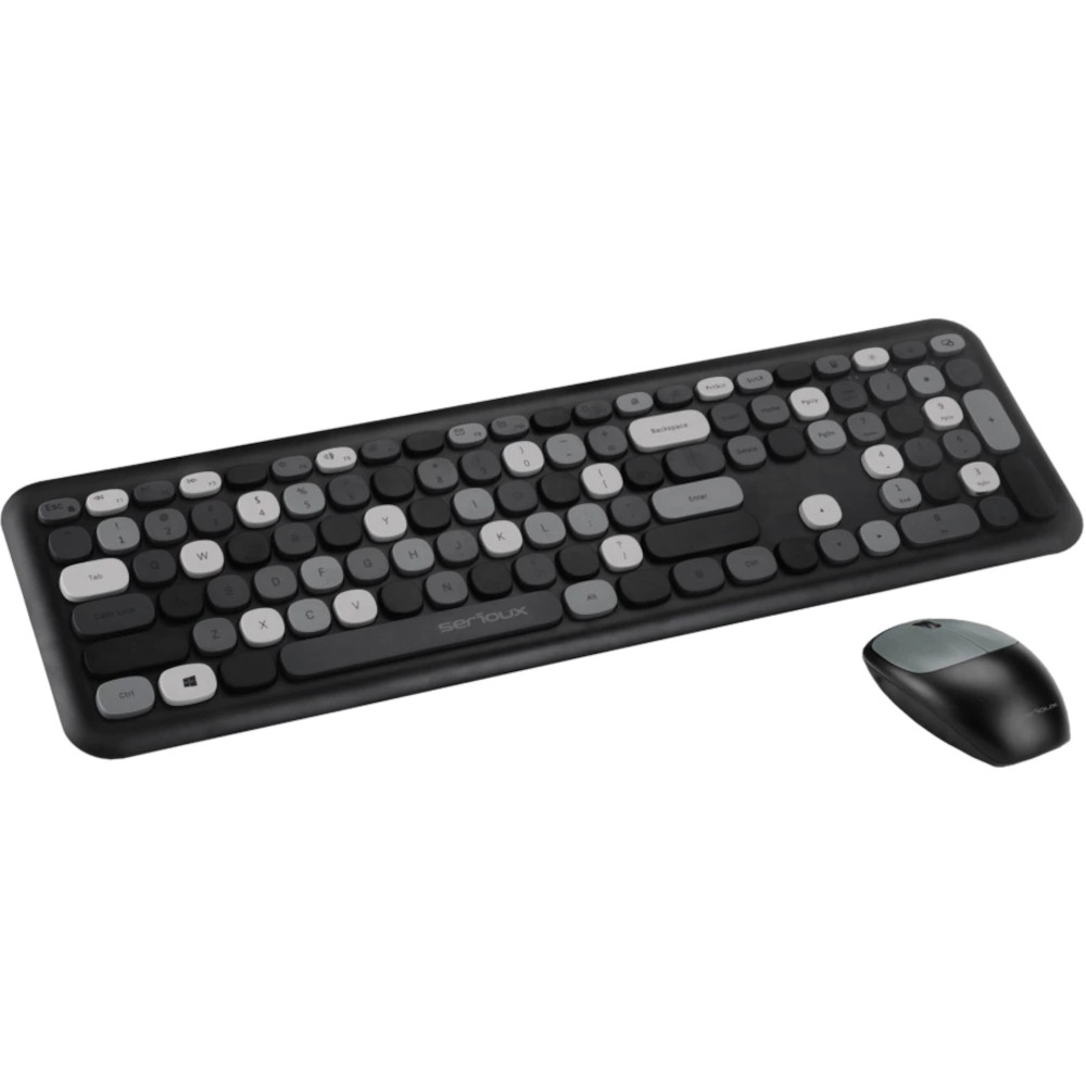 Kit tastatura si mouse wireless Serioux Colorful 9920BK, Negru