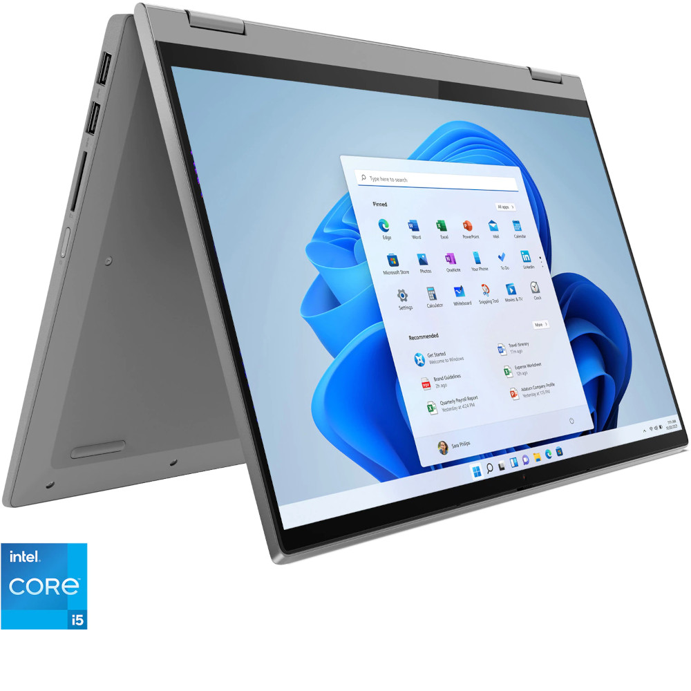  Laptop 2 in 1 Lenovo IdeaPad Flex 5 14ITL05, Intel Core i5-1135G7, 14", Full HD, 8GB, 512GB SSD, Intel Iris Xe Graphics, Windows 11 Home, Platinum Grey 