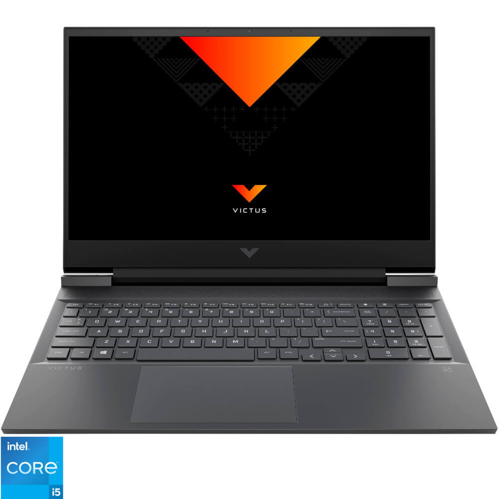 Laptop HP Victus Gaming 16-d0100nq, 16.1 inch, Intel Core i5-11400H, 16GB RAM, 512GB SSD, nVidia GeForce RTX 3050 Ti, Mica Silver Fara Sistem de Operare