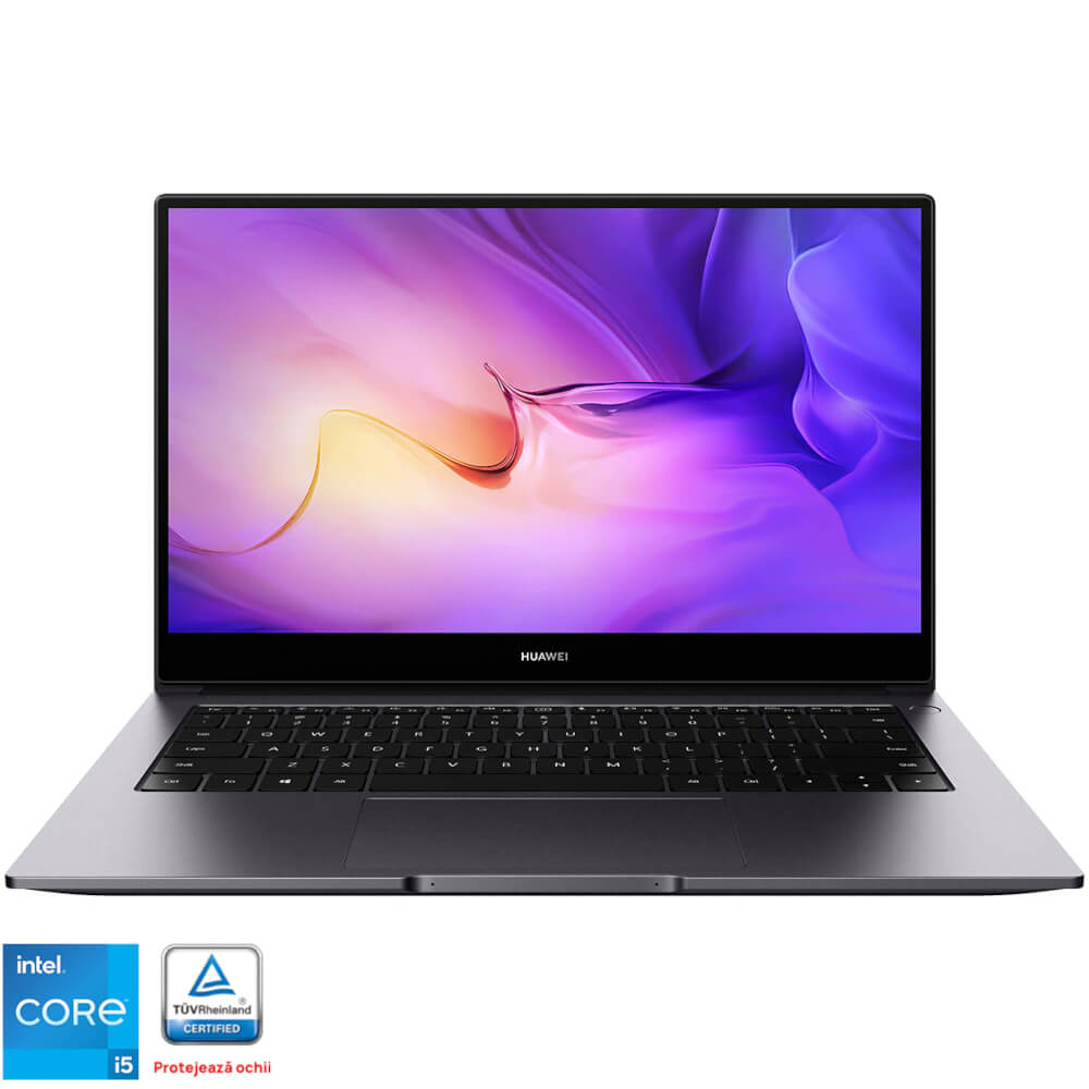 Laptop Huawei MateBook D14, 14?, Full HD, Intel Core i3-1115G4, 8GB RAM, 256GB SSD, Intel UHD Graphics, Windows 11 Home, Space Gray