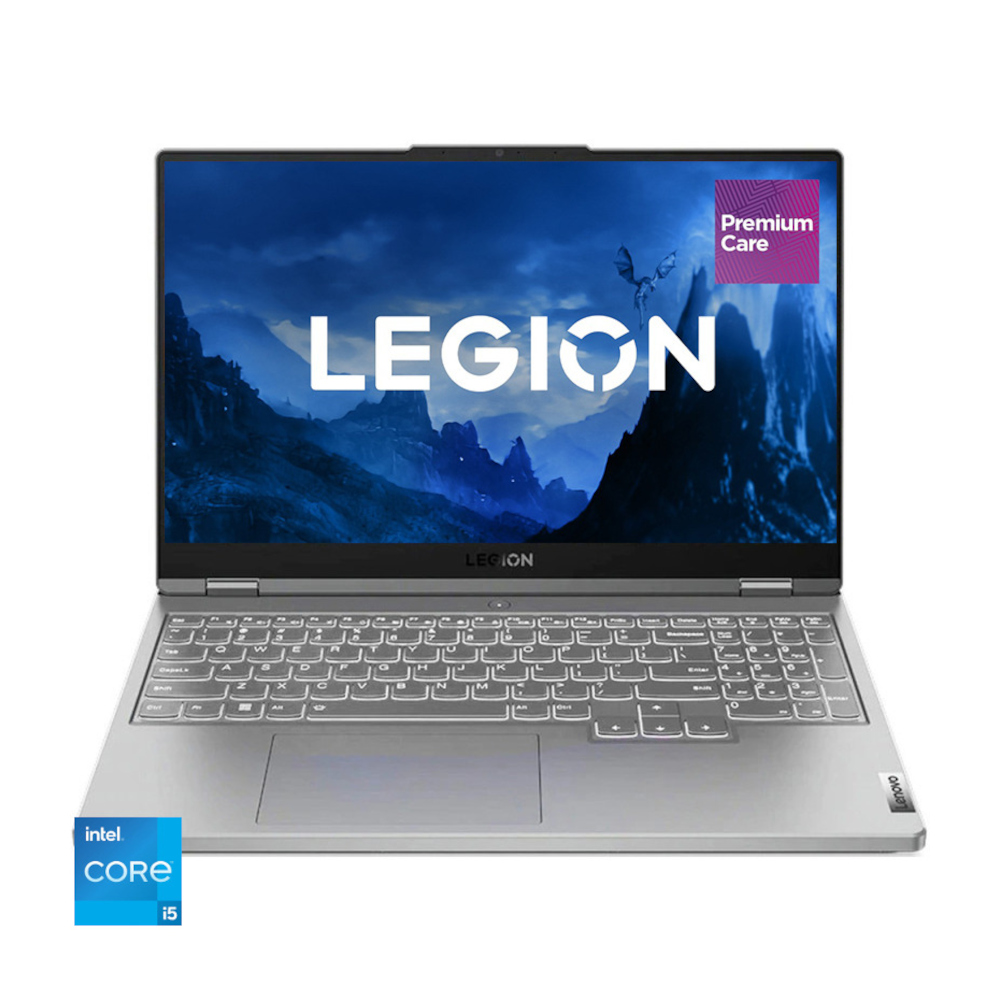  Laptop Gaming Lenovo Legion 5 15IAH7H, 15.6", Full HD, Intel Core i5-12500H, 16GB RAM, 512GB SSD, NVIDIA GeForce RTX 3060, No OS, Premium Care, Cloud Grey 