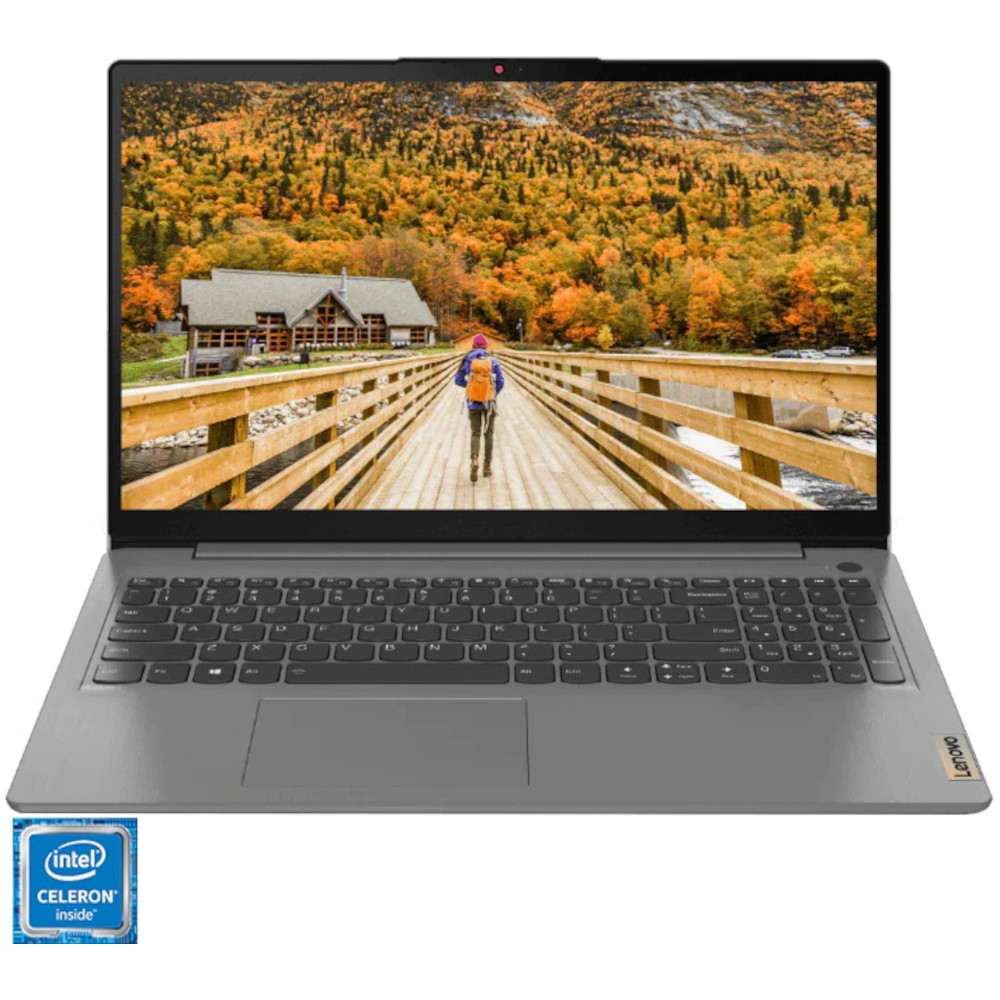  Laptop Lenovo IdeaPad 3 15ITL6, Intel Celeron 6305, 15.6 inch, Full HD, 4GB, 256GB SSD, Intel UHD Graphics, Free DOS, Arctic Grey 