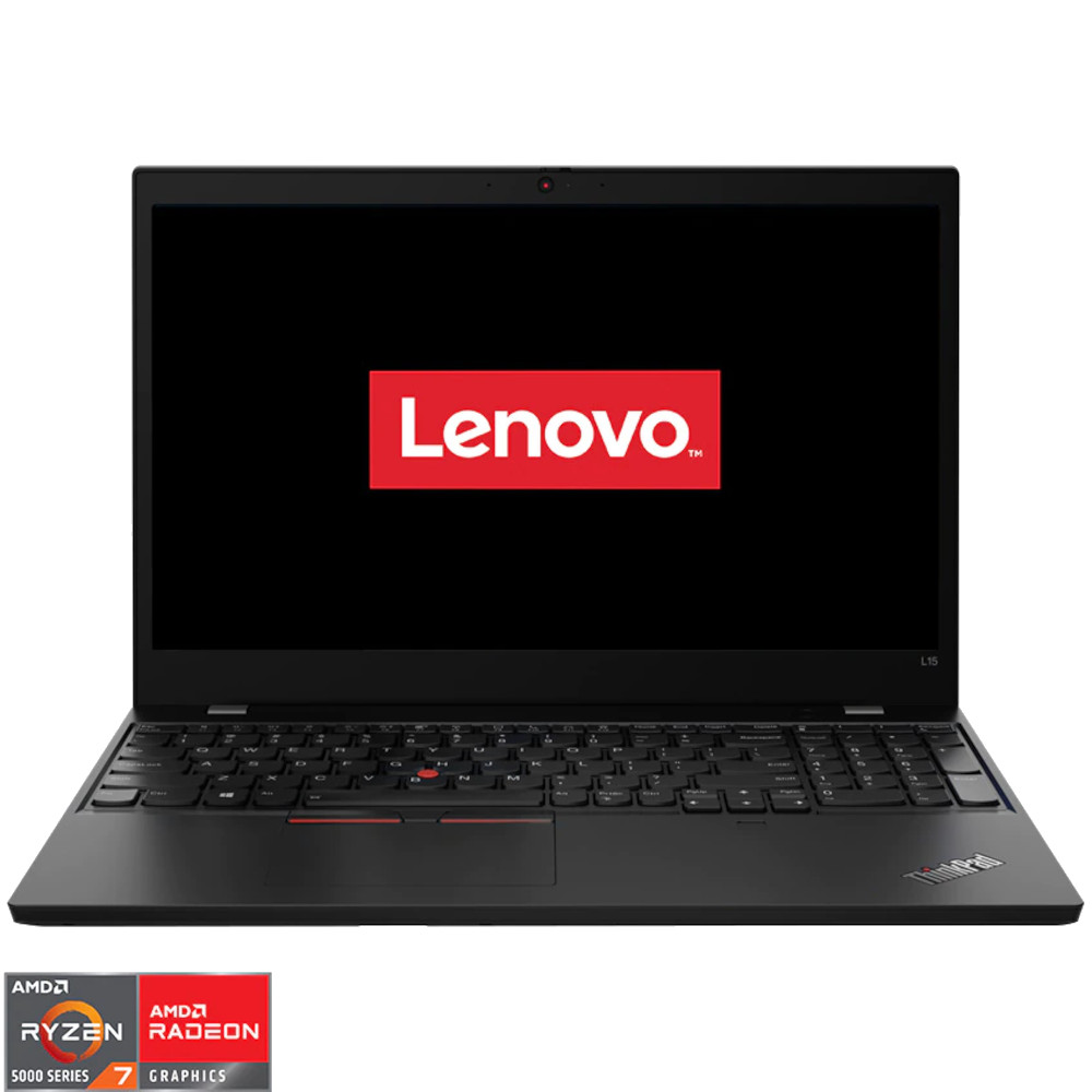  Laptop Lenovo ThinkPad L15 Gen 2, 15.6 inch, Full HD, AMD Ryzen 7 PRO 5850U, 16GB, 512GB SSD, AMD Radeon Graphics, Free DOS, Negru 
