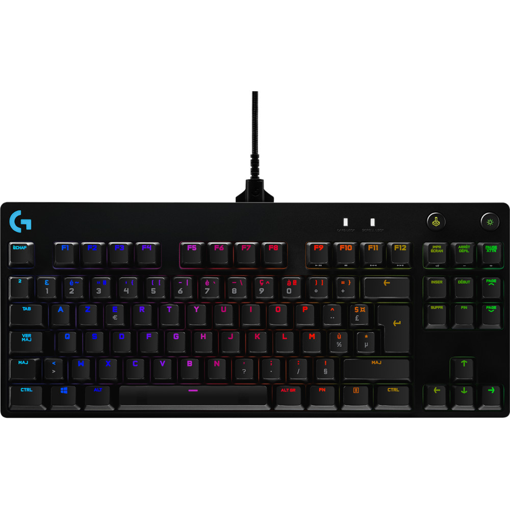 Tastatura gaming mecanica, Logitech G Pro, RGB,  GX Blue Switch, Negru