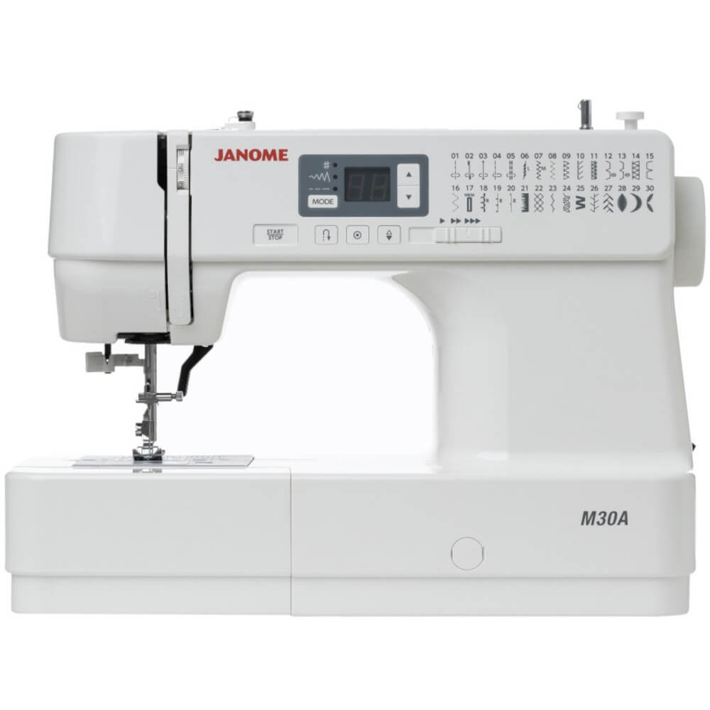  Masina de cusut digitala JANOME M30A, 30 Programe, 820 Imp/Min, 32 W, Alb 