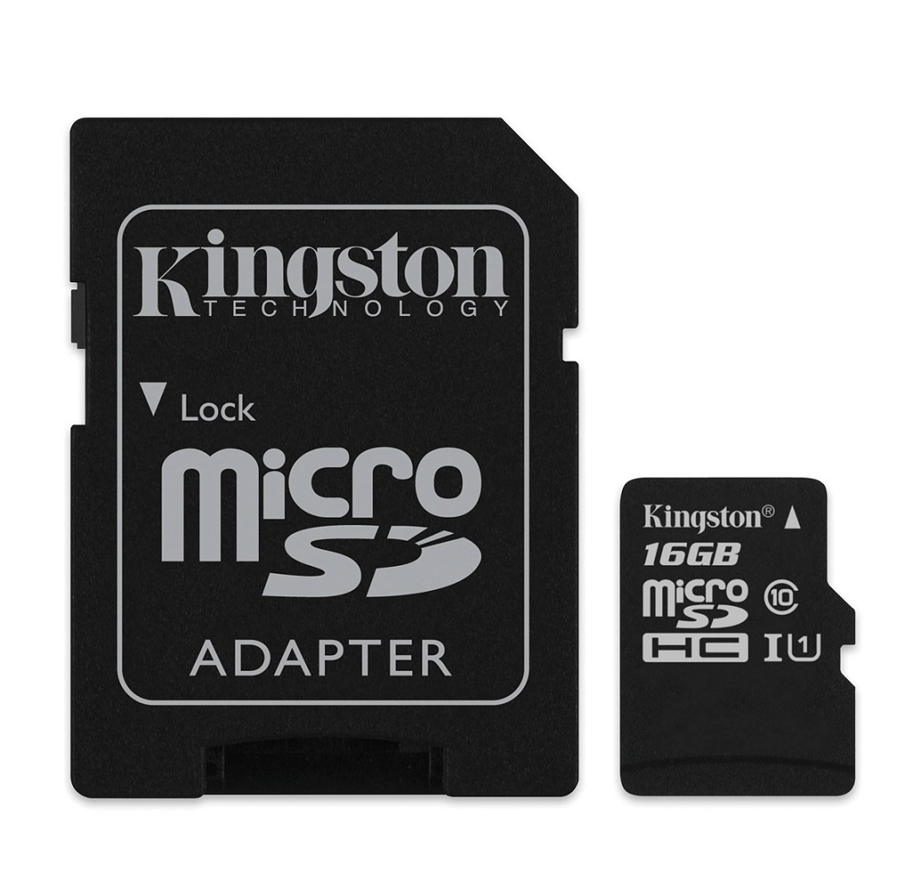  Card memorie Micro-SDHC Kingston16GB + Adaptor 