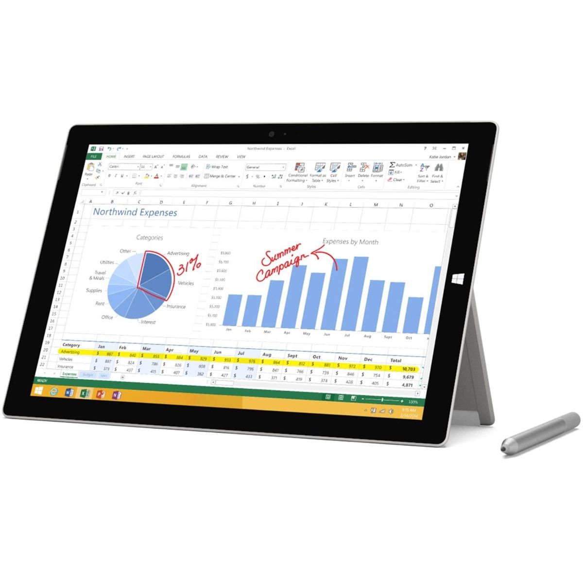  Tableta Microsoft Surface Pro 3, Intel&#174; Core&trade; i5, Memorie 8GB, 256GB SSD, Windows 8.1 Pro, Argintiu 