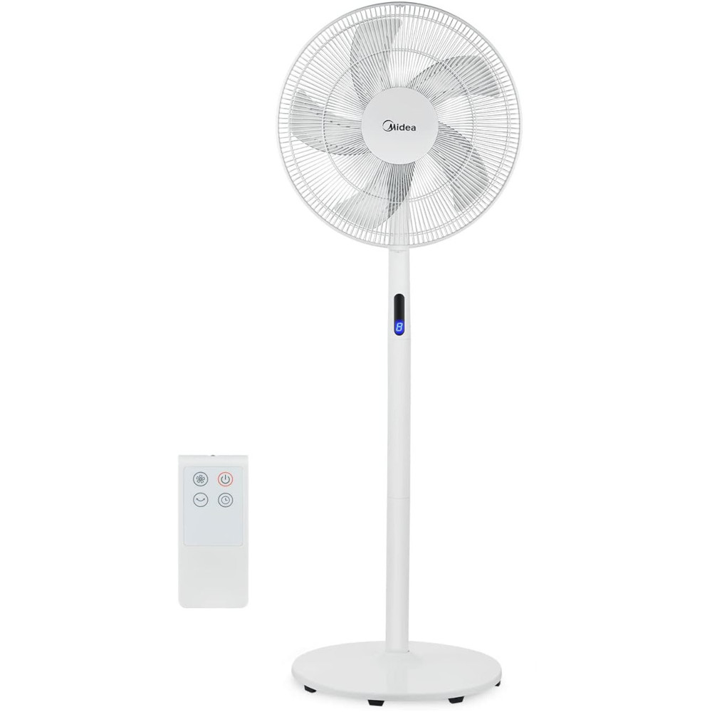 Ventilator cu picior Midea FS40-18BR, 48 W, 8 Viteze, 38-65 dB, Debit de aer 41m cubi/min, Telecomanda