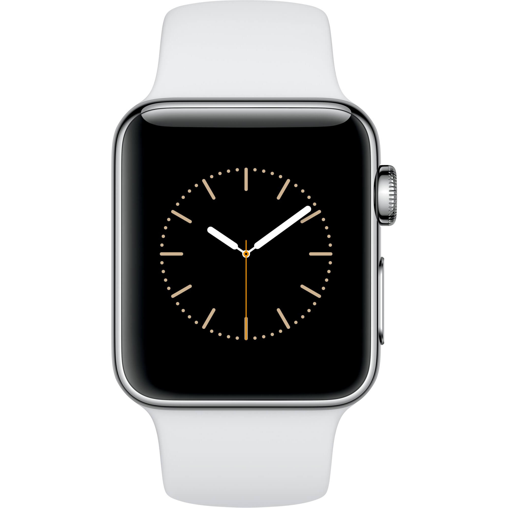  Apple Watch 2 38mm Stainless Steel Case, White Sport Band 