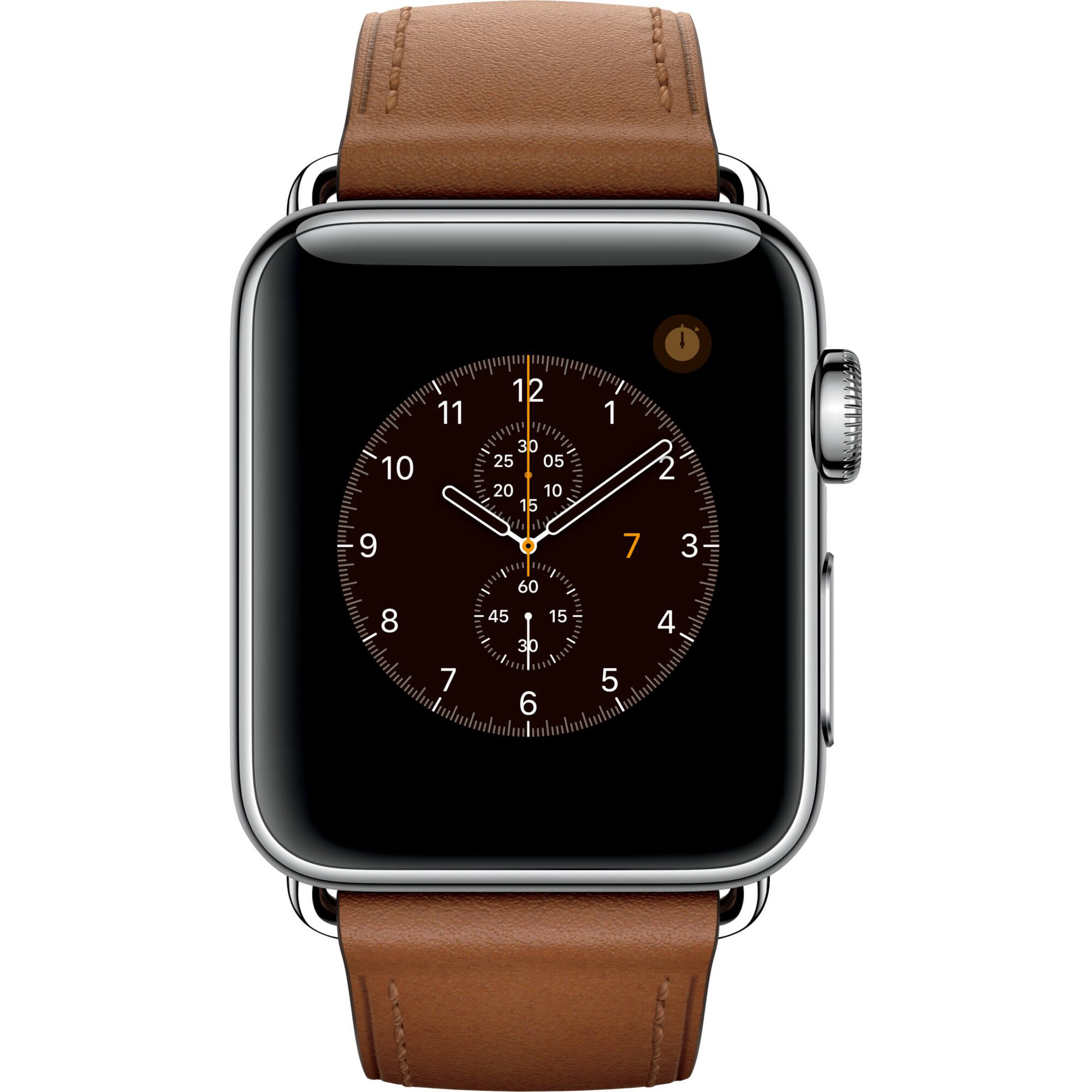  Apple Watch 2 38mm Stainless Steel Case, Saddle Brown Classic Buckle 