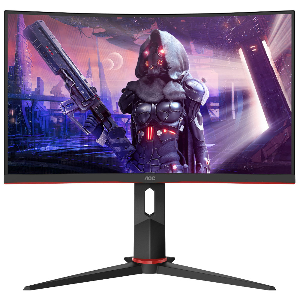  Monitor LED AOC C24G2U/BK, VA, Gaming, Curbat, 23.6", FullHD, 165Hz, 1ms, FreeSync2, FrameLess, HDMI, DisplayPort, Negru 