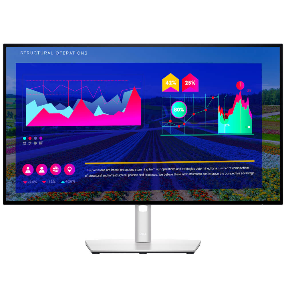  Monitor Dell UltraSharp U2722DE, 27", QHD, IPS, 60 Hz, 5 ms, HDMI, DisplayPort, Ethernet, USB-C 