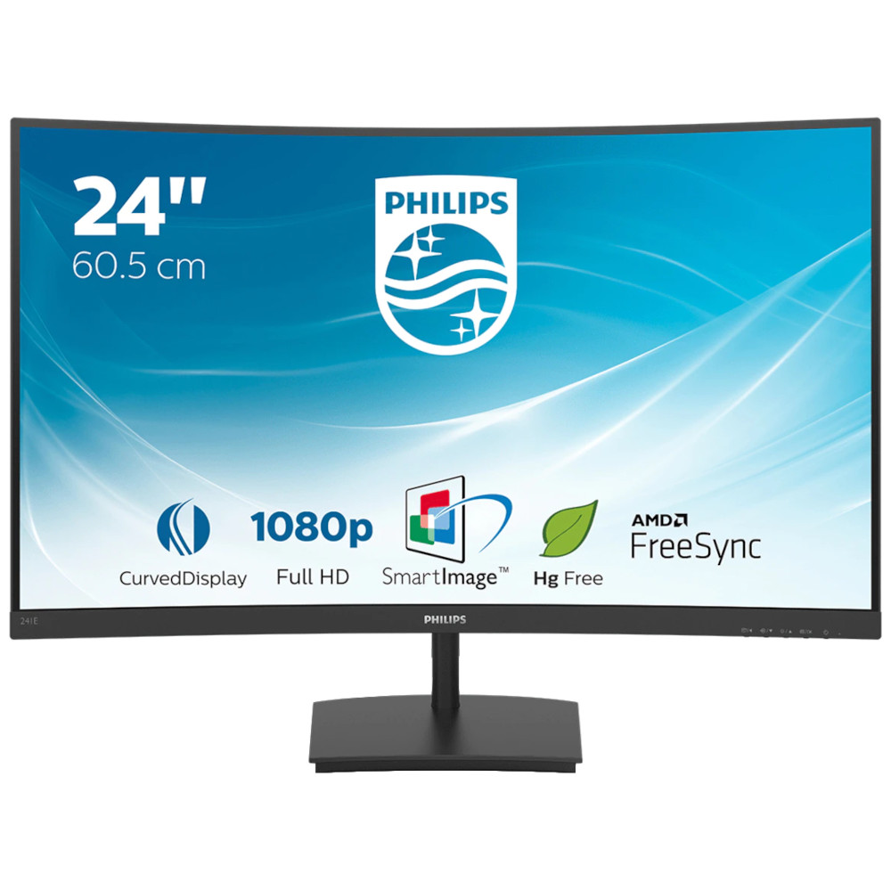  Monitor LED Philips 241E1SC/00, VA, 23.6", Curbat, Ful HD, HDMI, 4ms, 75Hz, FreeSync, Negru 