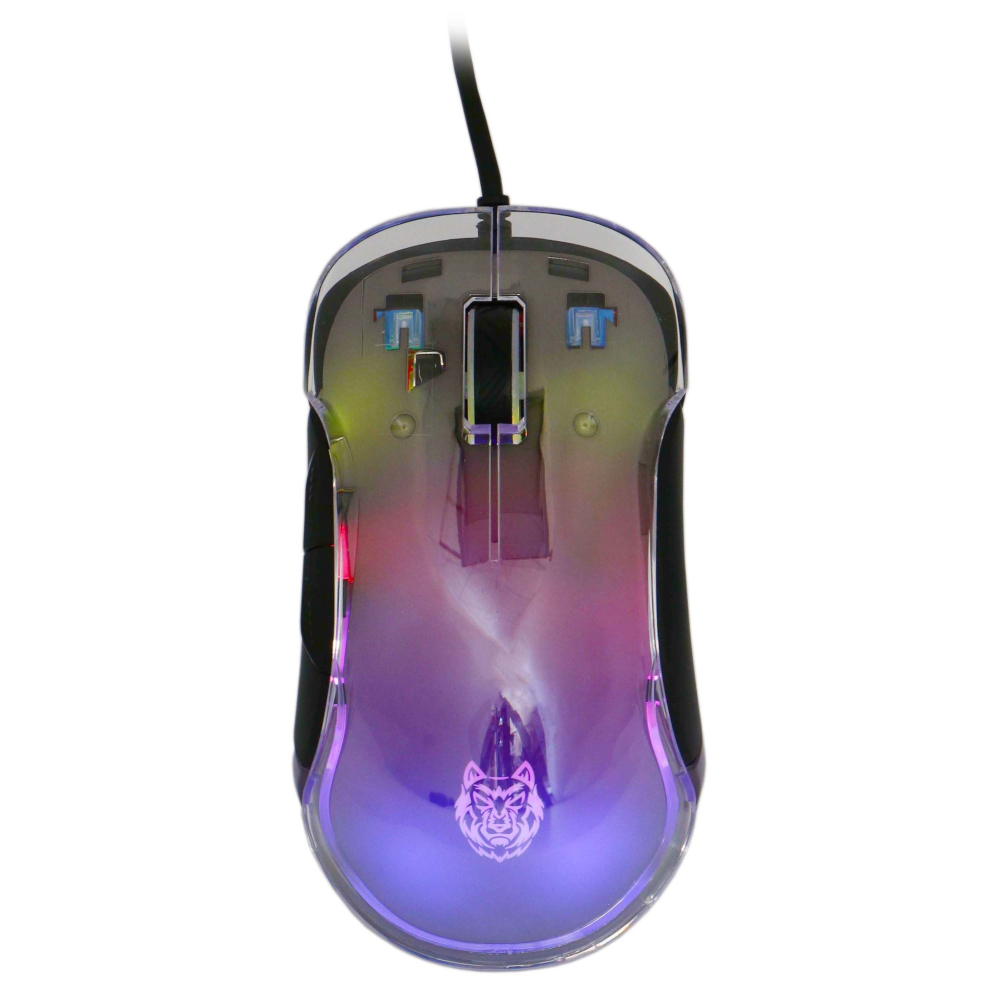 Mouse gaming A+ Venom, Iluminare RGB, 10000 DPI, Transparent