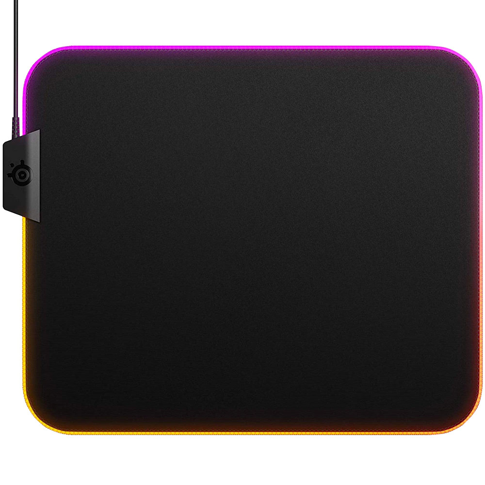 Mousepad Gaming SteelSeries QcK Prism Cloth Medium, Iluminare RGB, Negru