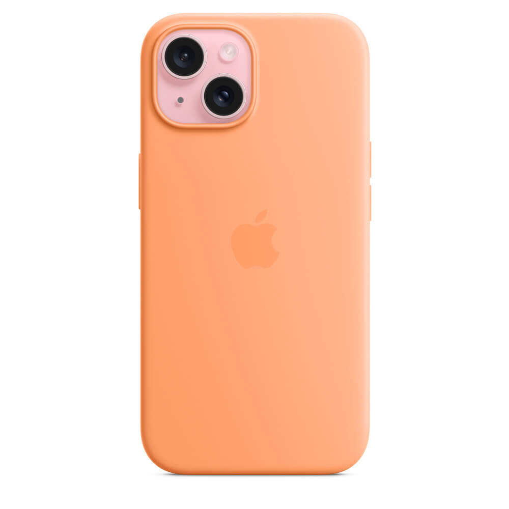 Husa De Protectie Apple Silicone Case With Magsafe Pentru Iphone 15, Orange Sorbet