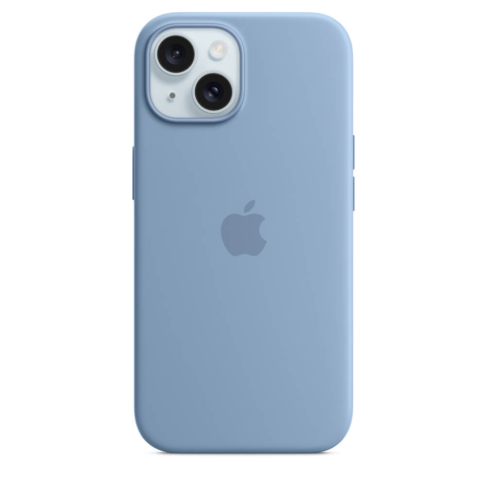 Husa de protectie Apple Silicone Case cu MagSafe pentru iPhone 15, Winter Blue