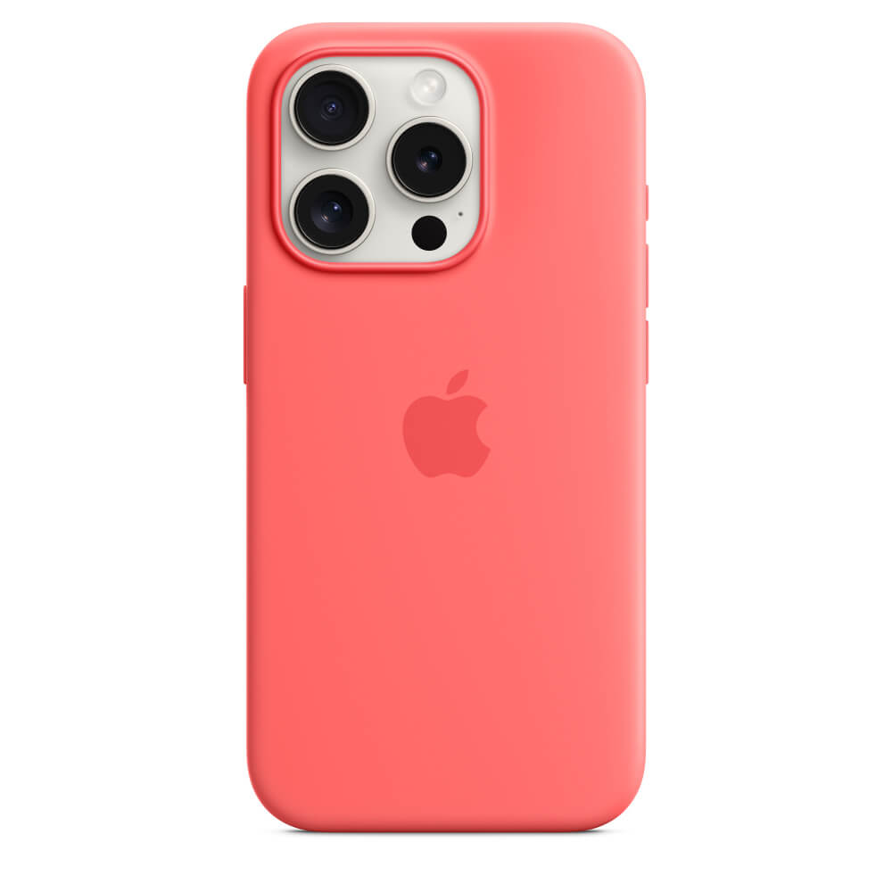 Husa de protectie Apple Silicone Case cu MagSafe iPhone 15 Pro, Guava
