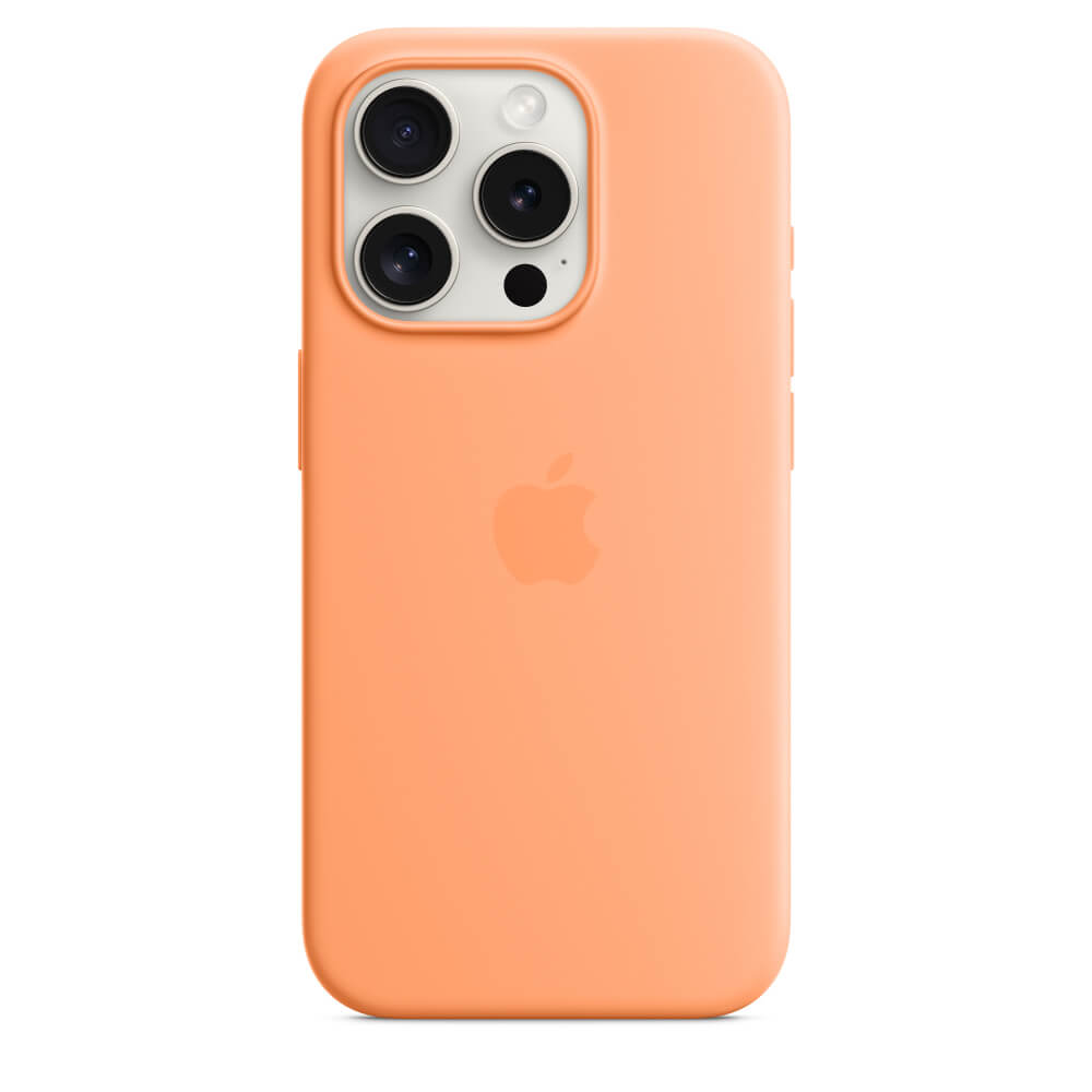 Husa de protectie Apple Silicone Case with MagSafe iPhone 15 Pro, Orange Sorbet