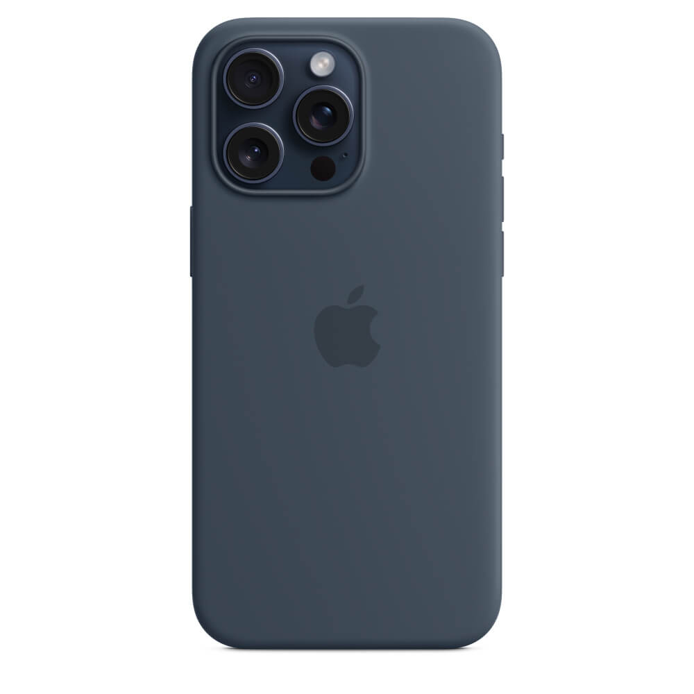Husa de protectie Apple Silicone Case cu MagSafe iPhone 15 Pro Max, Storm Blue