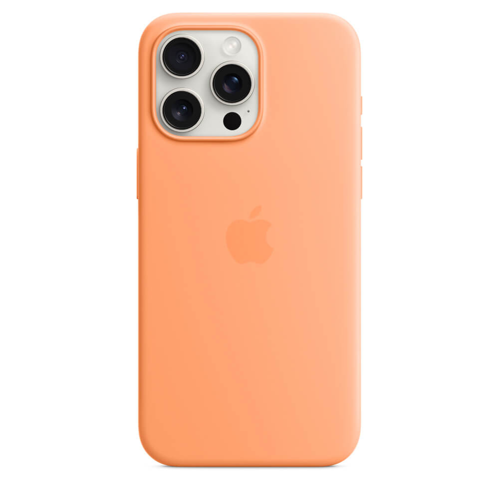 Husa de protectie Apple Silicone Case with MagSafe iPhone 15 Pro Max, Orange Sorbet