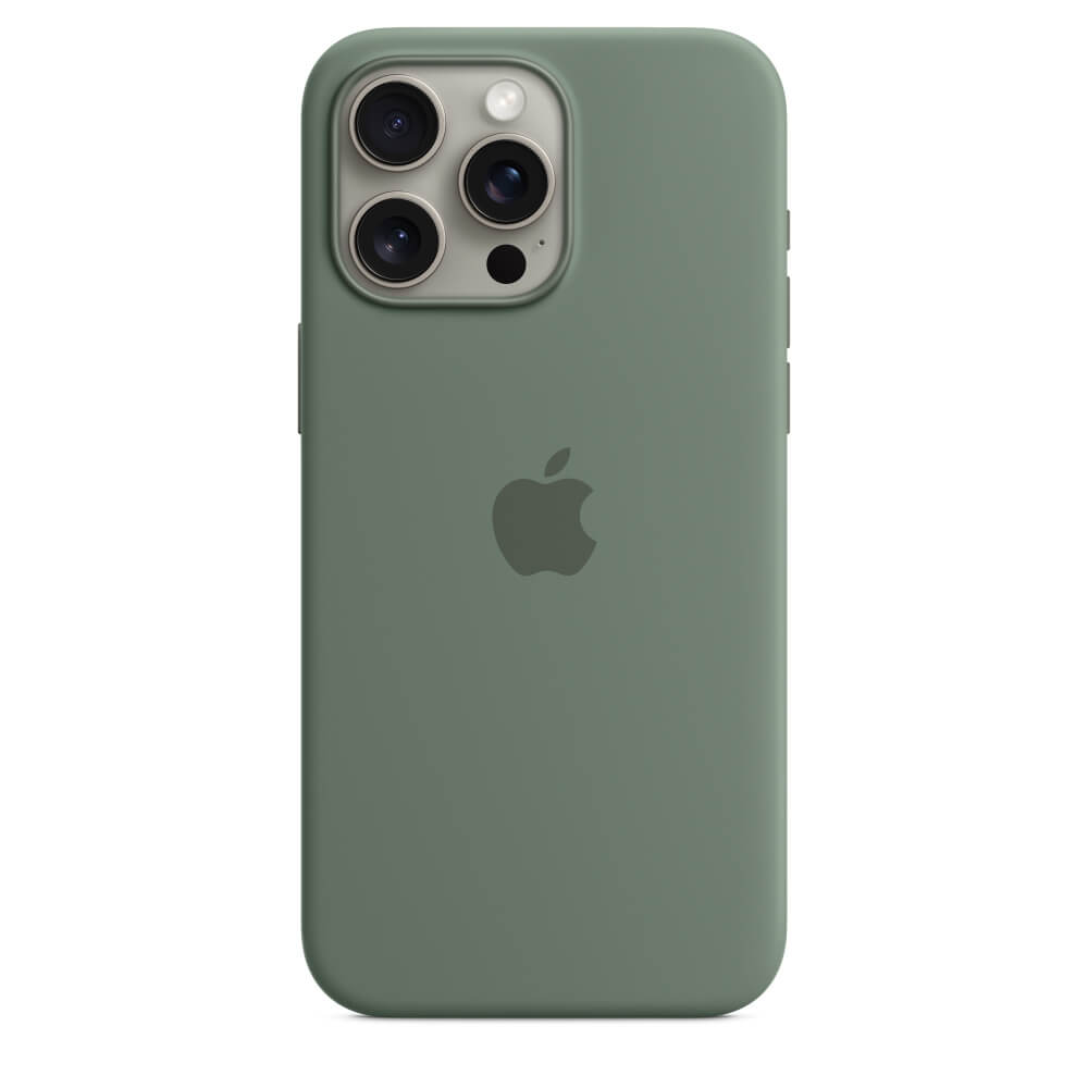 Husa de protectie Apple Silicone Case cu MagSafe iPhone 15 Pro Max, Culoare Cypress